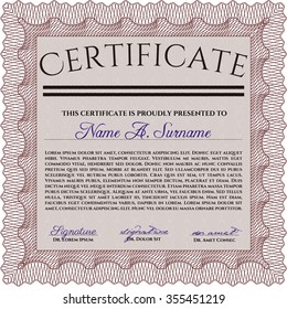 Plantilla de diploma o plantilla de certificado. Fácil de imprimir. Diseño superior. Detallado.