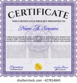  Plantilla de diploma o plantilla de certificado. Con un fondo de calidad. Diseño de belleza. Patrón vectorial que se utiliza en dinero y certificado. 