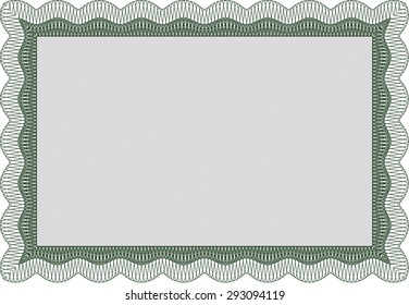 Diploma template or certificate template. Vector pattern that is used in currency and diplomas.With linear background. Cordial design. 