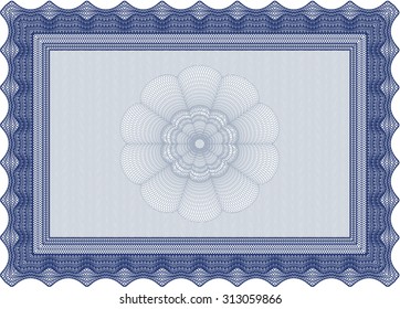 Diploma template or certificate template. Vector pattern that is used in money and certificate.With guilloche pattern and background. Sophisticated design. 