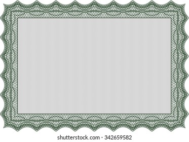 Diploma template or certificate template. Vector pattern that is used in currency and diplomas.With linear background. Cordial design. 