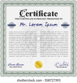 Diploma template. Complex background. Beauty design. Diploma of completion.