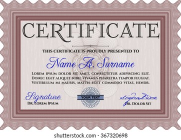 Diploma template. Cordial design. With quality background. Customizable, Easy to edit and change colors.