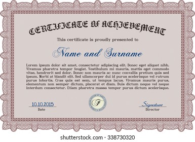 Diploma template. Customizable, Easy to edit and change colors.Printer friendly. Cordial design. 