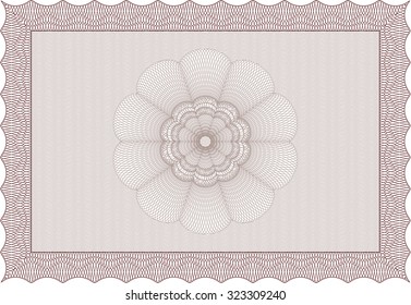 Diploma template. Detailed.Complex design. Printer friendly. 
