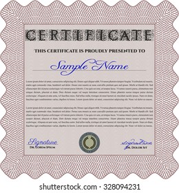 Diploma template. Detailed.Complex design. Printer friendly. 