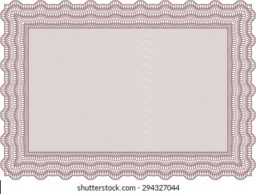 Diplomvorlage. Frame Certificate Template Vector.Mit komplexem Hintergrund. Schönes Design. 
