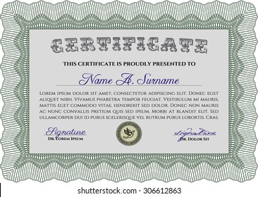 Diploma template. Frame certificate template Vector.With linear background. Good design. 