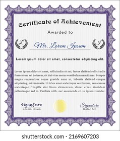 Diploma template.  Good design.   Customizable, Easy to edit and change colors.  Violet color.