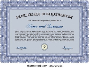 Plantilla de diploma. Con patrón de guilloche. Personalizable, fácil de editar y cambiar de color.Buen diseño. 