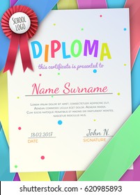 Diploma template for kids.