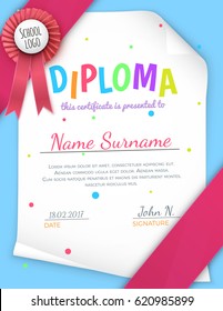 Diploma template for kids.