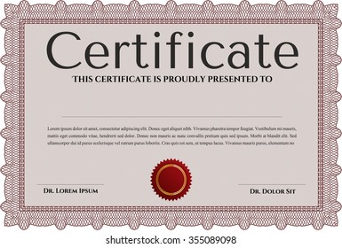 Diploma template. Modern design. Detailed.With linear background. 