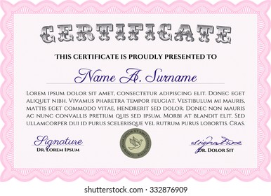 Diploma template. Money style.Modern design. Easy to print. 