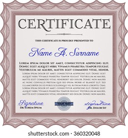 Diploma template. Money style.Nice design. With quality background. 