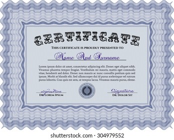 Diploma template. Money style.Printer friendly. Lovely design. 