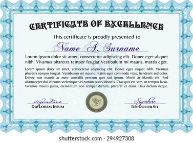Diploma template. Nice design. Detailed.Easy to print. 