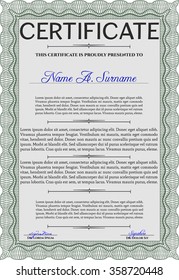 Diploma template. Nice design. With linear background. Vector pattern that is used in money and certificate.
