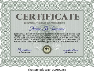 Diploma template. Printer friendly. Cordial design. Vector pattern that is used in currency and diplomas.