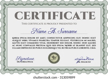 Diploma template. Retro design. Customizable, Easy to edit and change colors.With linear background. 
