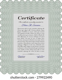 Diploma template. Sophisticated design. With complex background. Vector illustration.