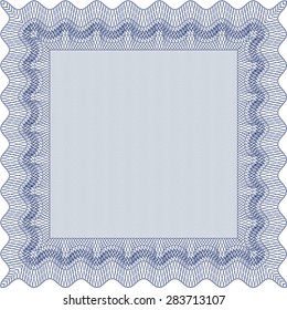 Diploma template. Sophisticated design. Vector pattern that is used in currency and diplomas.With complex linear background. 