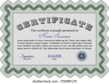 Diploma template. Vector certificate template.Good design. With background. 