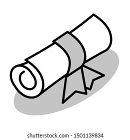 diploma thin line vector icon