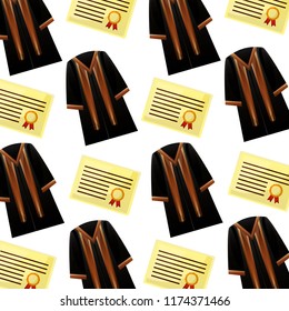 diploma and toga graduation pattern
