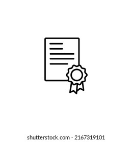 Diploma, university simple thin line icon vector illustration 