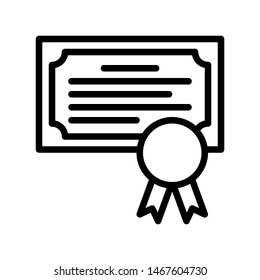 Diploma vector, Back to school line style icon