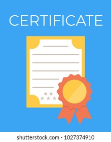 Diploma vector flat cartoon illustration
