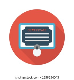 diploma vector flat colour icon 