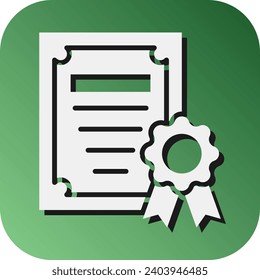 Diploma Vector Glyph Gradient Background Icon For Personal And Commercial Use.

