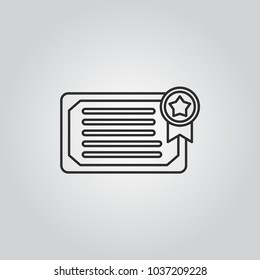 Diploma vector icon