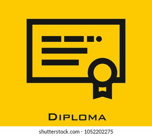 Diploma vector icon
