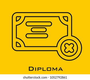 Diploma vector icon