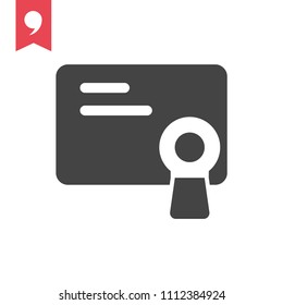 Diploma vector icon