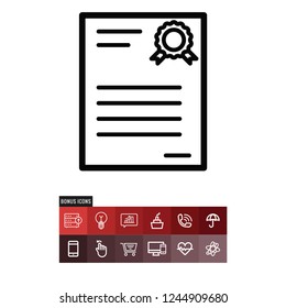 Diploma vector icon