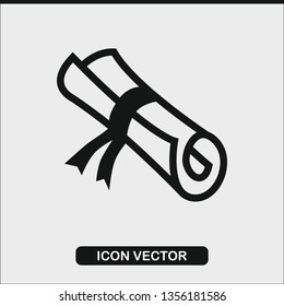 Diploma vector icon