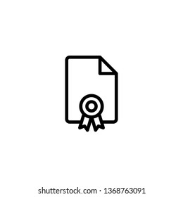 Diploma vector icon. Certificate vector icon. Document symbol. Achievement, award, grant. Modern, simple flat vector illustration for web site or mobile app
