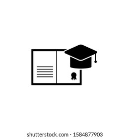 Diploma vector icon. Filled flat sign for mobile concept and web design. Diploma glyph icon. Symbol, logo illustration. Vector graphics