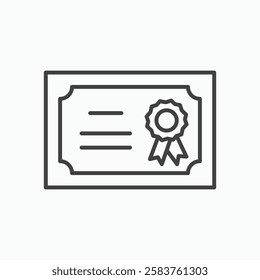 Diploma vector icon isolated in black line