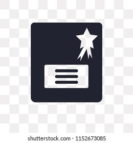 Diploma vector icon isolated on transparent background, Diploma logo concept