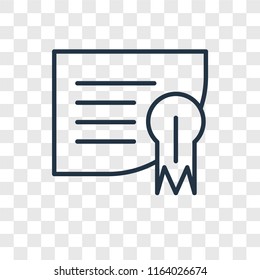 Diploma vector icon isolated on transparent background, Diploma logo concept
