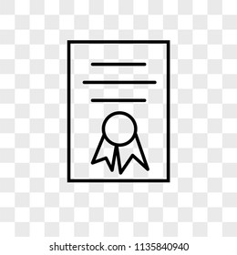 Diploma vector icon on transparent background, Diploma icon
