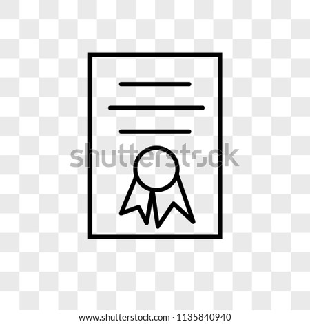 Diploma vector icon on transparent background, Diploma icon