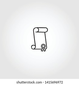 diploma vector icon on white background