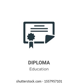 Diploma vector icon on white background. Flat vector diploma icon symbol sign from modern education collection for mobile concept and web apps design.