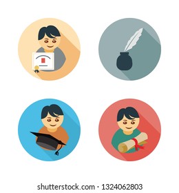 diploma vector icon set